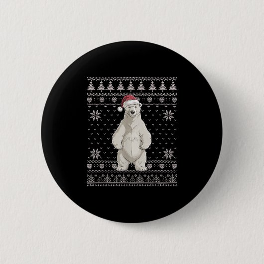 Funny Lar Bear Ugge Weihnachtskraut Weihnachten We Button (Vorderseite)