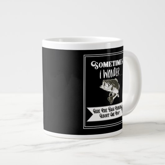 Funny Largemouth Bass Fishing Zitat von Männern Jumbo-Tasse (Vorderseite Rechts)