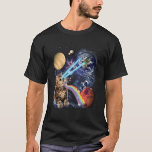 Funny Laser Cat Niedlich Space Cat Kitten Laser Ey T-Shirt