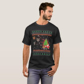 Funny Laser Eyes Cat Ugly Christmas Lights Sweater T-Shirt (Vorne ganz)