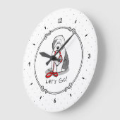 Funny Lass uns gehen! Walk Old English Sheepdog (G Große Wanduhr (Winkel)