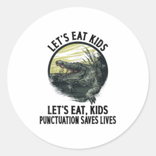 Funny Lasse Kids Punctuation Rette Lives Gramma es Runder Aufkleber