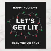 Funny Lasse Lit Weihnachts Weihnachtsbeleuchtung n Weinetikett (Einzelnes Label)