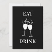 Funny Lässig Eat Drink Verheiratet Hochzeit sein Einladung (Vorderseite)
