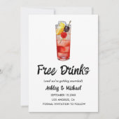 Funny Lässig einzigartig Free Drinks Hochzeitsfeie Save The Date (Vorderseite)