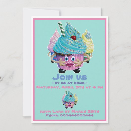 Funny lässig Friends, Familienkuchen und Kaffee Einladung (Rückseite)