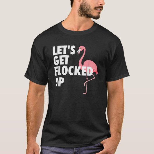 Funny Lass's Flocking Sommer Flamingo T-Shirt (Vorderseite)