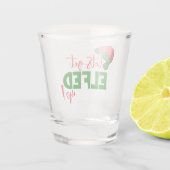 Funny lasst uns das Party trinken. Schnapsglas (Rückseite)