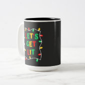 Funny lasst uns Weihnachten sehen Zweifarbige Tasse (Vorderseite Links)