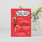 Funny lasst uns Weihnachts-Cocktail-Party erledige Einladung (Stehend Vorderseite)