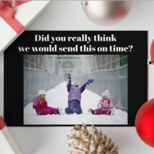 Funny Late Family Foto Christmas