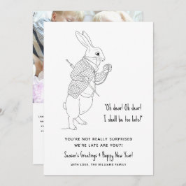 Funny Late Foto Happy New Year Holiday Card Feiertagskarte