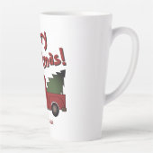 Funny latte mug with red truck and Christmas tree Milchtasse (Rechts)