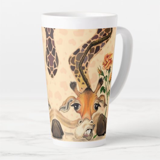 Funny Latte Tasse Geschenk Romantische Giraffe mit (Rechte Ecke)