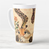 Funny Latte Tasse Geschenk Romantische Giraffe mit (Linke Ecke)