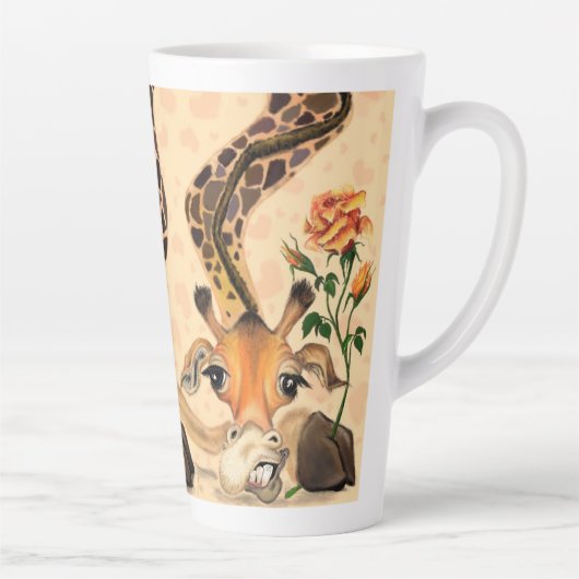Funny Latte Tasse Geschenk Romantische Giraffe mit (Rechts)