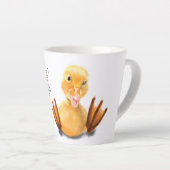 Funny Latte Tasse mit Happy Duck - Benutzerdefinie (Rechte Ecke)