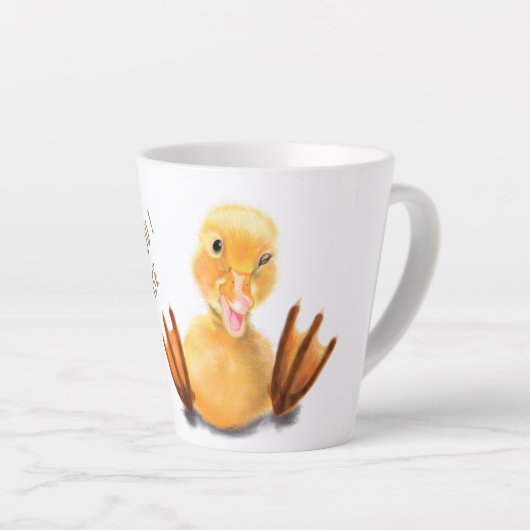Funny Latte Tasse mit Happy Duck - Benutzerdefinie (Rechte Ecke)
