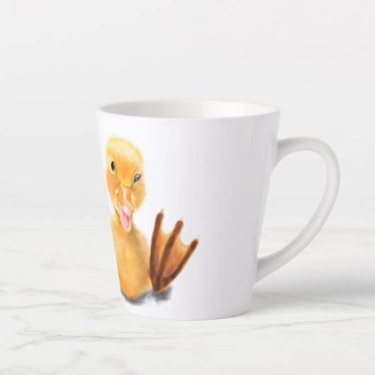 Funny Latte Tasse mit Happy Duck - Benutzerdefinie (Rechts)