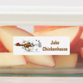 Funny Laufend cool Hähnchen Cartoon personalisiert Etiketten (Befestigt)