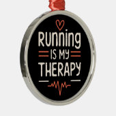 Funny Läufer Marathonläufer zitiert Witze schwarz Ornament Aus Metall (Rechts)