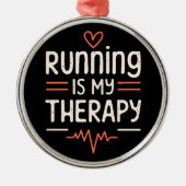 Funny Läufer Marathonläufer zitiert Witze schwarz  Ornament Aus Metall (Vorne)