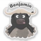 Funny Laufwasser Büffel Cartoon Aufkleber (Vorderseite)