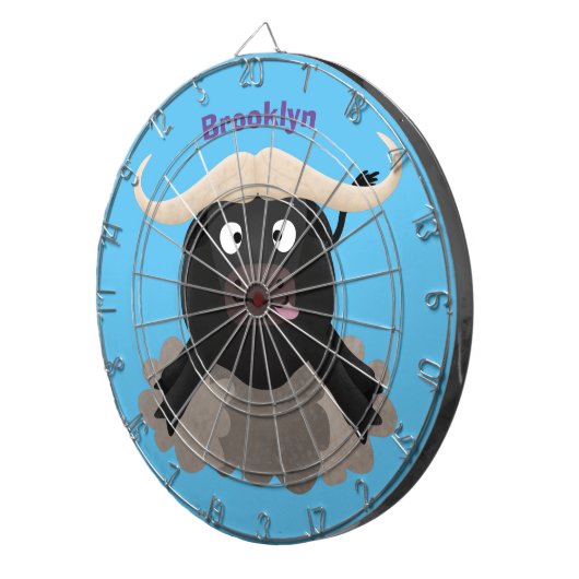 Funny Laufwasser Büffel Cartoon Dartscheibe (Vorderseite rechts)