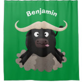 Funny Laufwasser Büffel Cartoon Duschvorhang (Vorderseite)