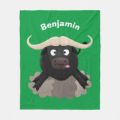 Funny Laufwasser Büffel Cartoon Fleecedecke (Vorderseite)