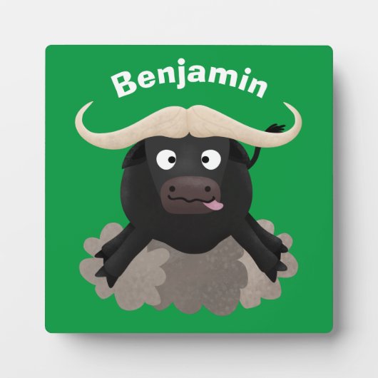 Funny Laufwasser Büffel Cartoon Fotoplatte (Vorderseite)