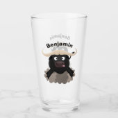 Funny Laufwasser Büffel Cartoon Glas (Vorderseite)