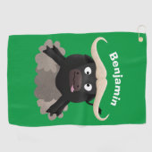 Funny Laufwasser Büffel Cartoon Golfhandtuch (Horizontal)