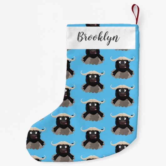 Funny Laufwasser Büffel Cartoon Kleiner Weihnachtsstrumpf (Rückseite)