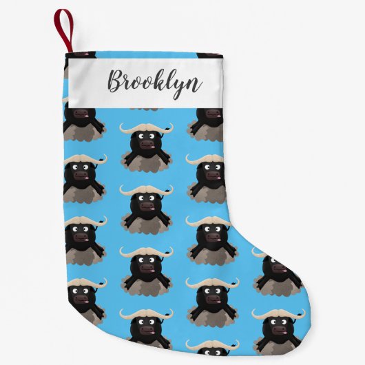 Funny Laufwasser Büffel Cartoon Kleiner Weihnachtsstrumpf (Vorderseite)