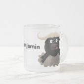 Funny Laufwasser Büffel Cartoon Mattglastasse (VorderseiteRechts)