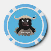 Funny Laufwasser Büffel Cartoon Pokerchips (Rückseite)