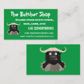 Funny Laufwasser Büffel Cartoon Visitenkarte (Vorne/Hinten)