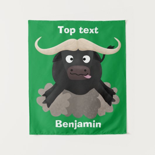 Funny Laufwasser Büffel Cartoon Wandteppich (Vorderseite)