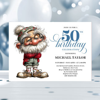 Funny Laugh Out Loud Man Turning 50 Invitation Einladung