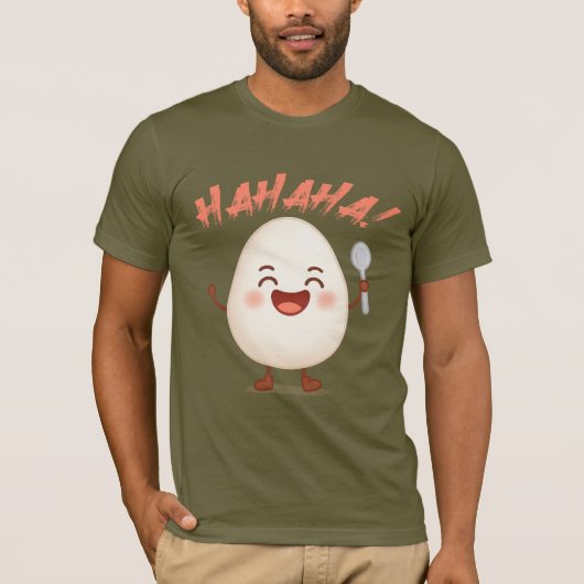 Funny Laughing Egg Cartoon Bella+Canvas T-Shirt (Vorderseite)