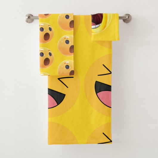 Funny Laughing Emoji Face Badhandtuch Set (Insitu)