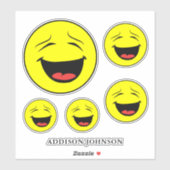 Funny Laughing Emoji Yellow Faces Name 8" Aufkleber (Blatt)