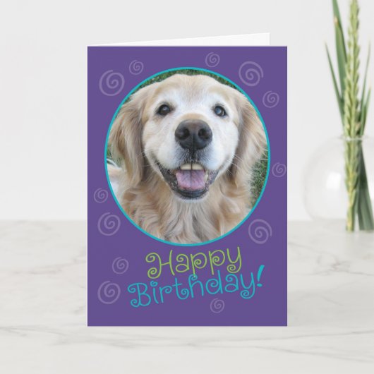 Funny Laughing Golden Retriever Birthday Card Karte (Vorderseite)