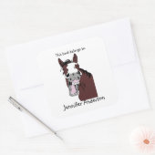 Funny Laughing Horse Art Custom Buchzeichen Quadratischer Aufkleber (Umschlag)