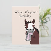 Funny Laughing Horse Birthday Spaß Card Karte (Stehend Vorderseite)
