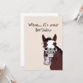 Funny Laughing Horse Birthday Spaß Card Karte (Vorderseite/Rückseite Beispiel)
