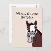 Funny Laughing Horse Birthday Spaß Card Postkarte (Vorne/Hinten)