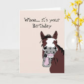 Funny Laughing Horse Birthday Spaß Karte (Gelbe Blume)