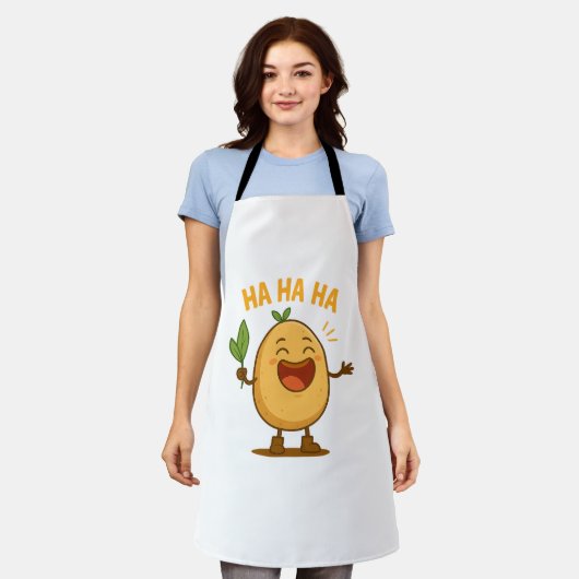 Funny Laughing Potato Apron Schürze (Getragen)
